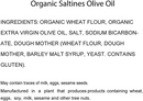 Organic Salted Crackers, Olive Oil & Sea Salt