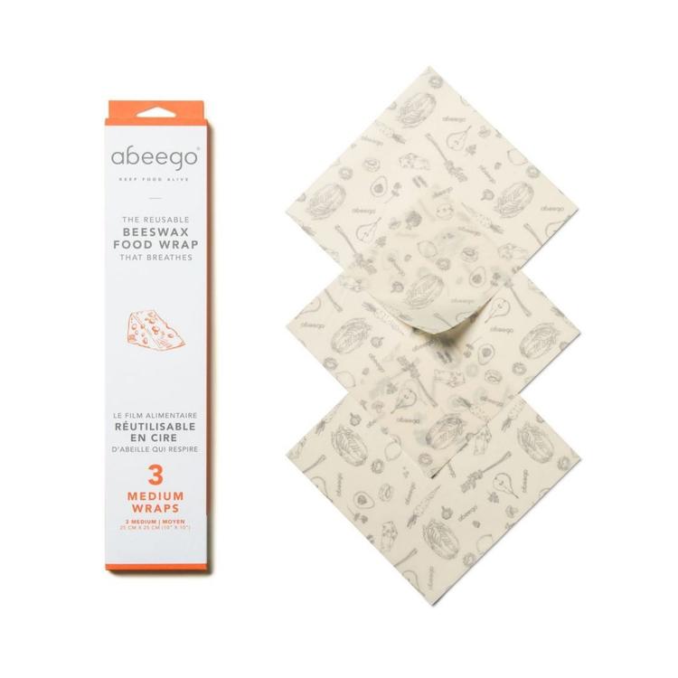 Beeswax Food Wrap, Medium 3 Pack