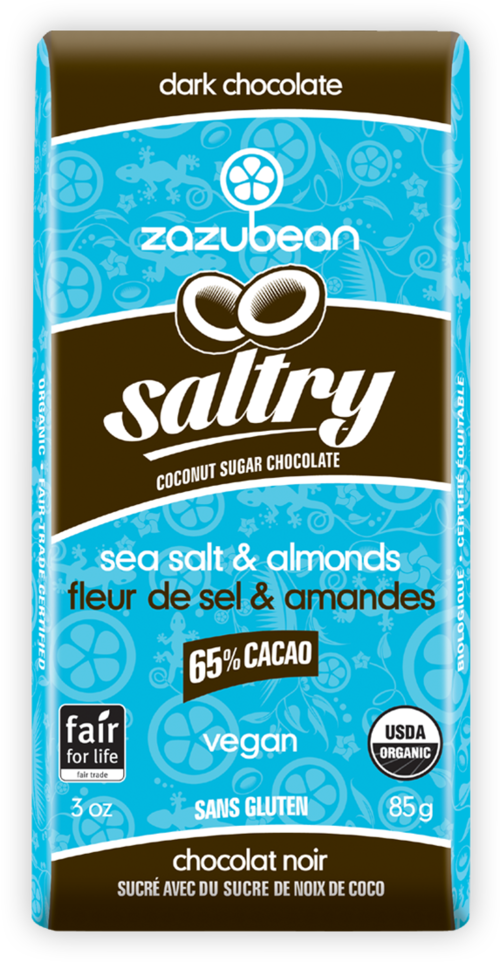 Saltry, 65% with Sea Salt & Almonds Chocolate Bar