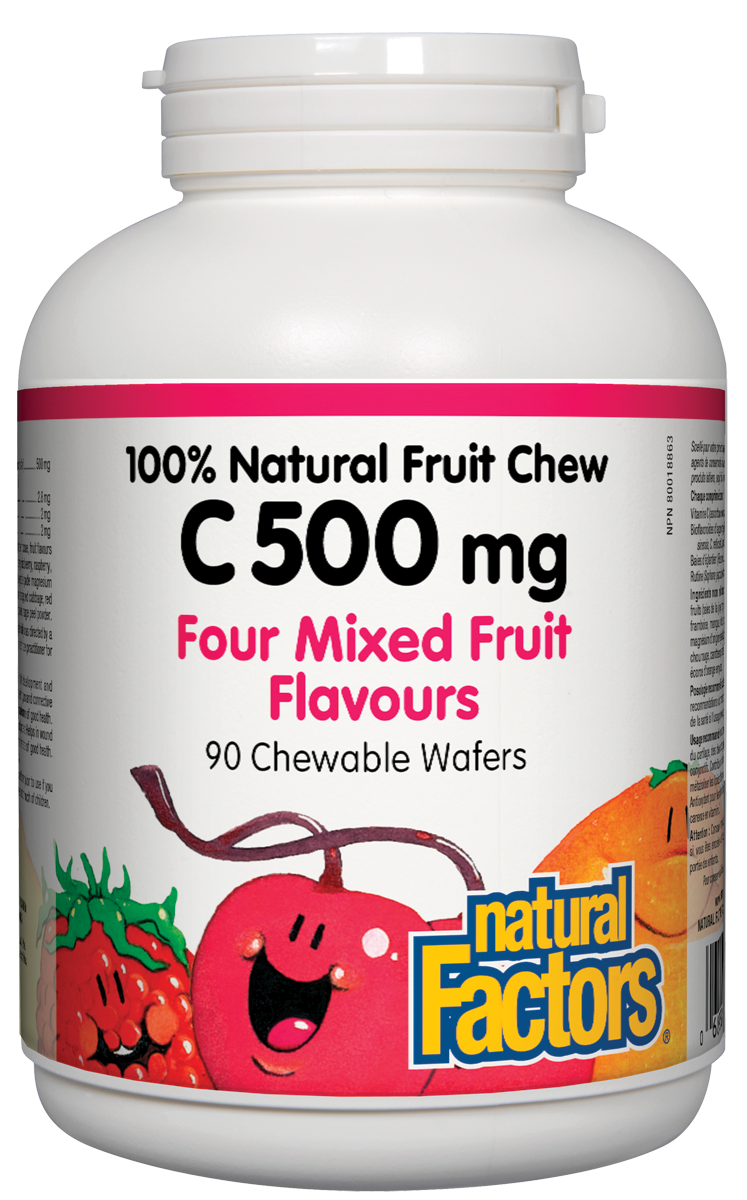 Vitamin C 500mg, Four Fruit 90 Chewable Wafers