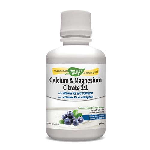 Calcium & Magnesium Citrate 2:1, Blueberry 500mL