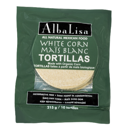 Organic White Corn Tortillas, 215g