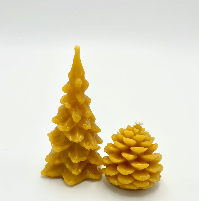 Small Evergreen Tree Beeswax Candle