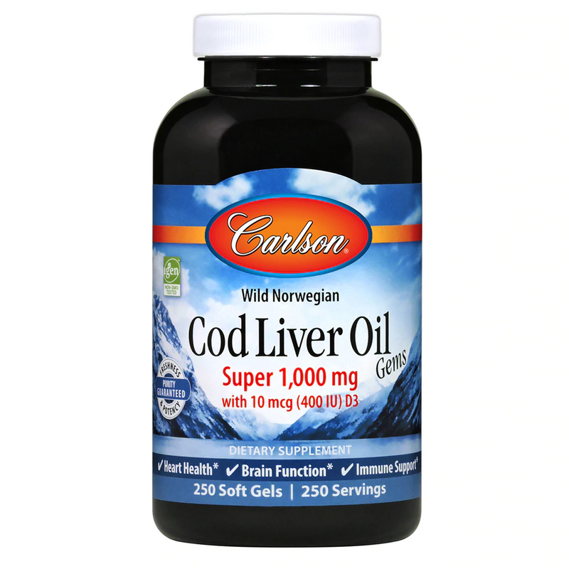 Cod Liver Oil 1000mg, 250 Softgels
