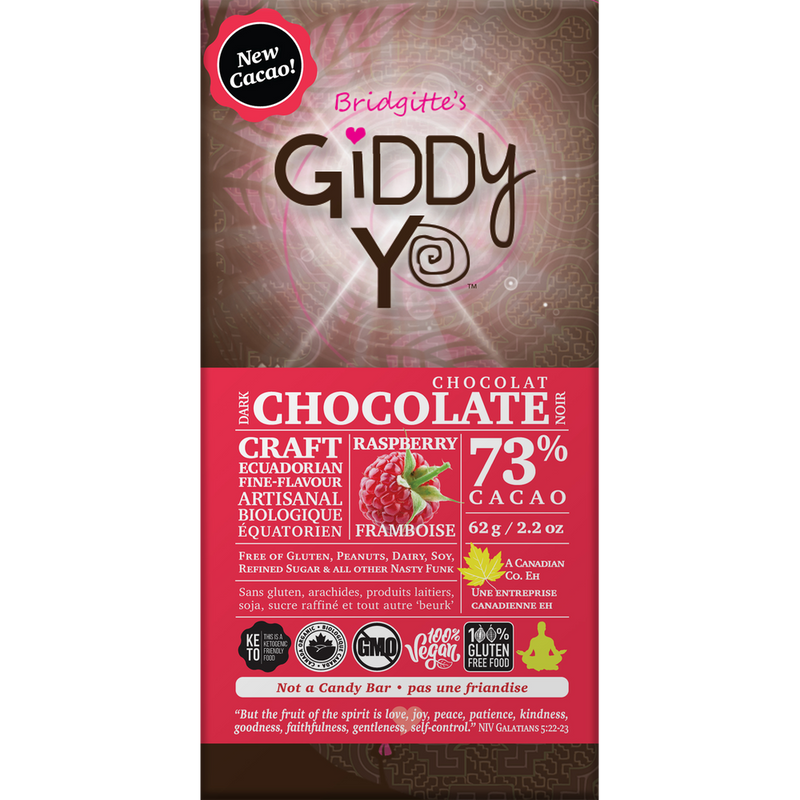 Raspberry 73% Dark Chocolate, 62g