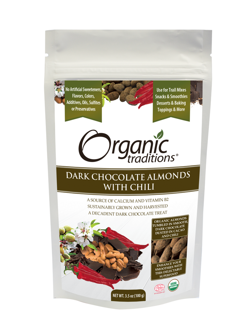 Dark Chocolate Covered Almonds with Chili, 100g