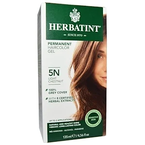 Permanent Haircolour Gel, 5N Light Chestnut, 135mL