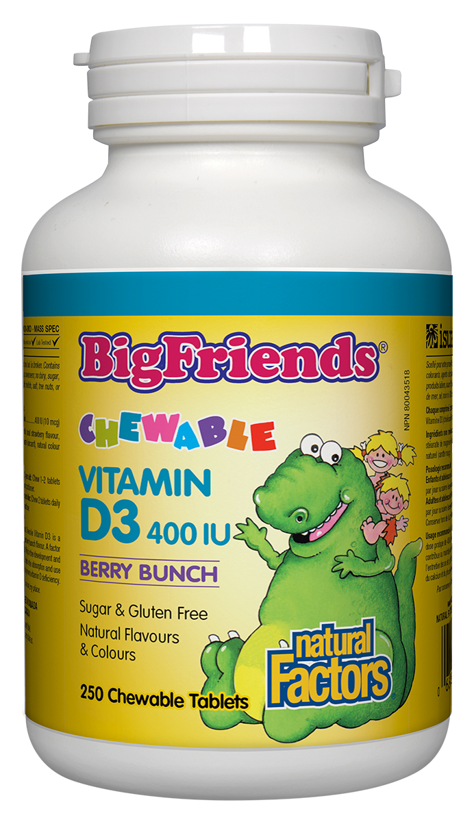 Big Friends Chewable Vitamin D, Berry 250 Tablets