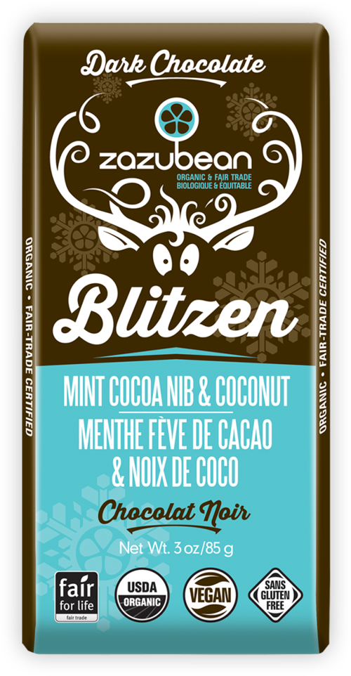 Blitzen, 70% with Mint, Cocoa Nib & Coconut Chocolate Bar