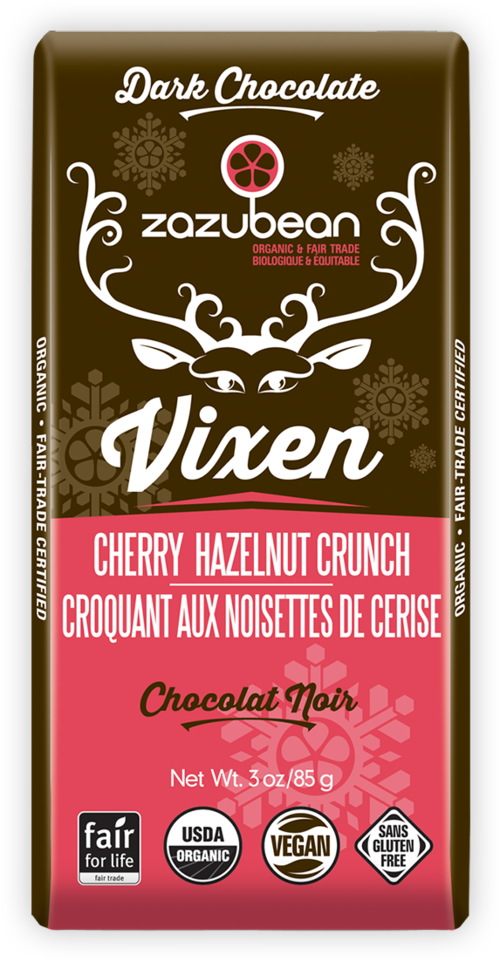 Vixen, Cherry Hazelnut Crunch Chocolate Bar, 85g