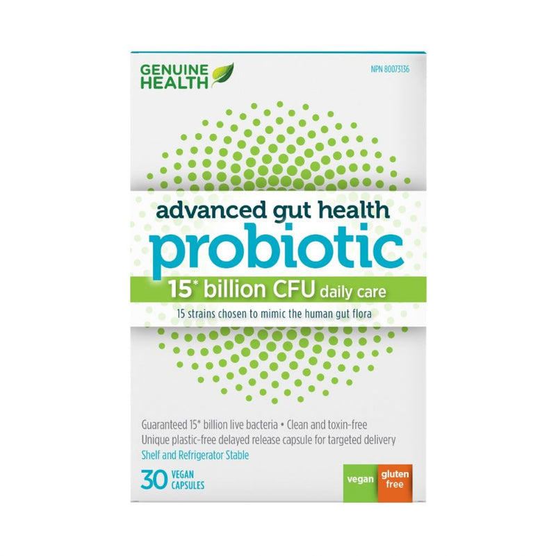 Advanced Gut Health Probiotic, 15 Billion, 30 Capsules