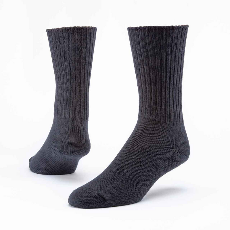 Organic Cotton Crew Socks, Black Medium