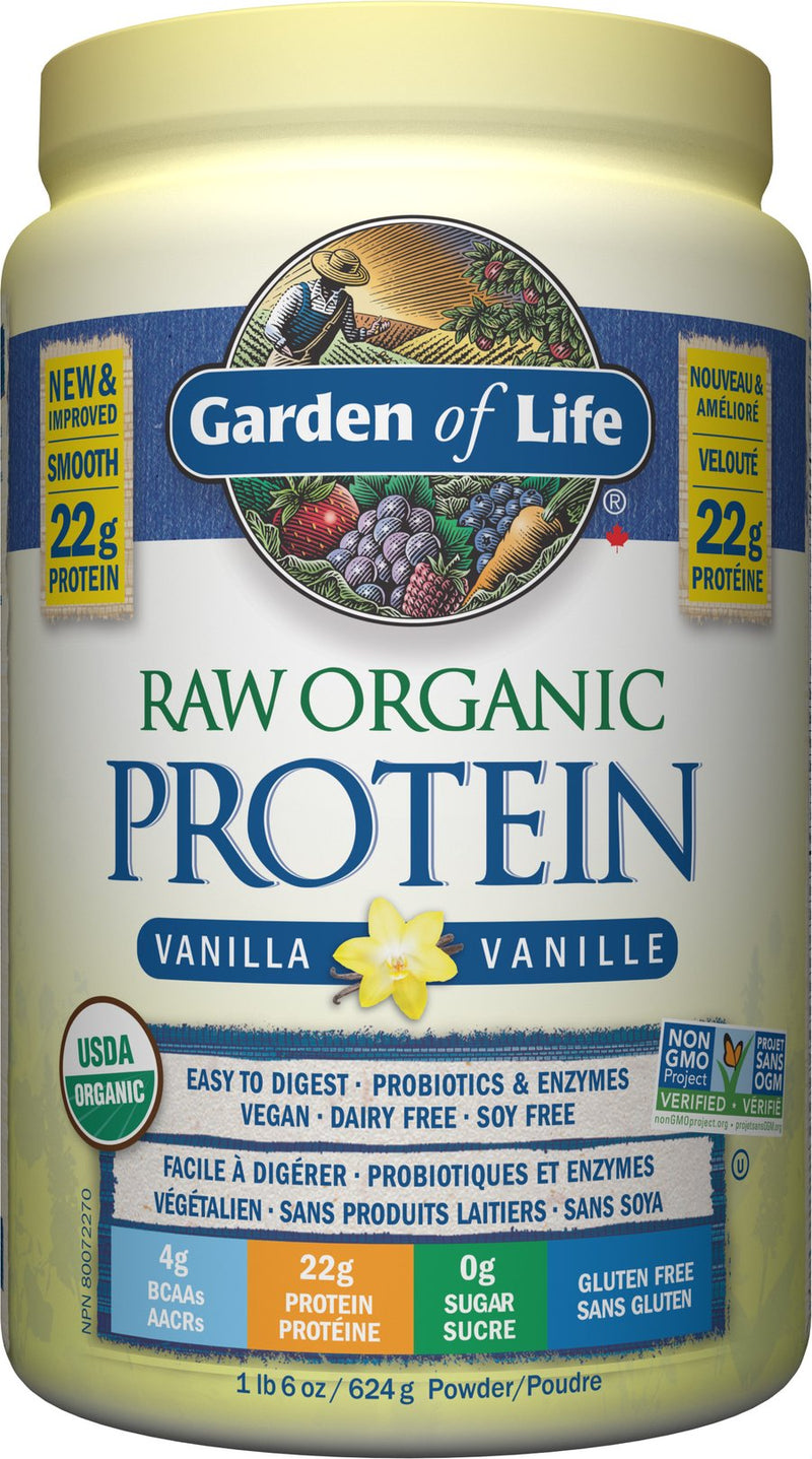 Raw Organic Protein, Vanilla 624g