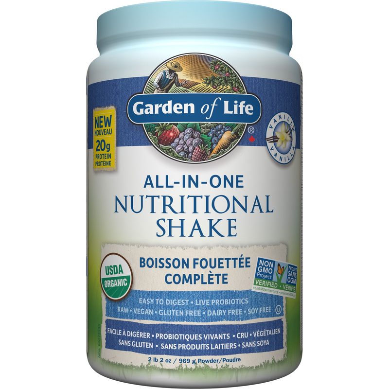 RAW Organic All-In-One Shake, Vanilla 969g