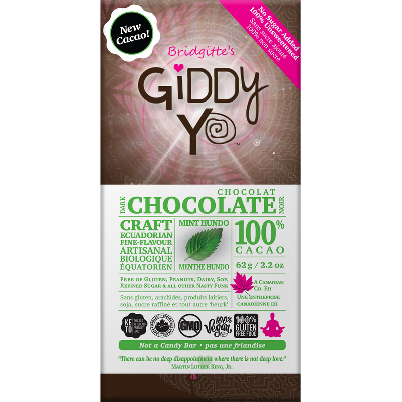 Mint 100% Dark Chocolate, 62g