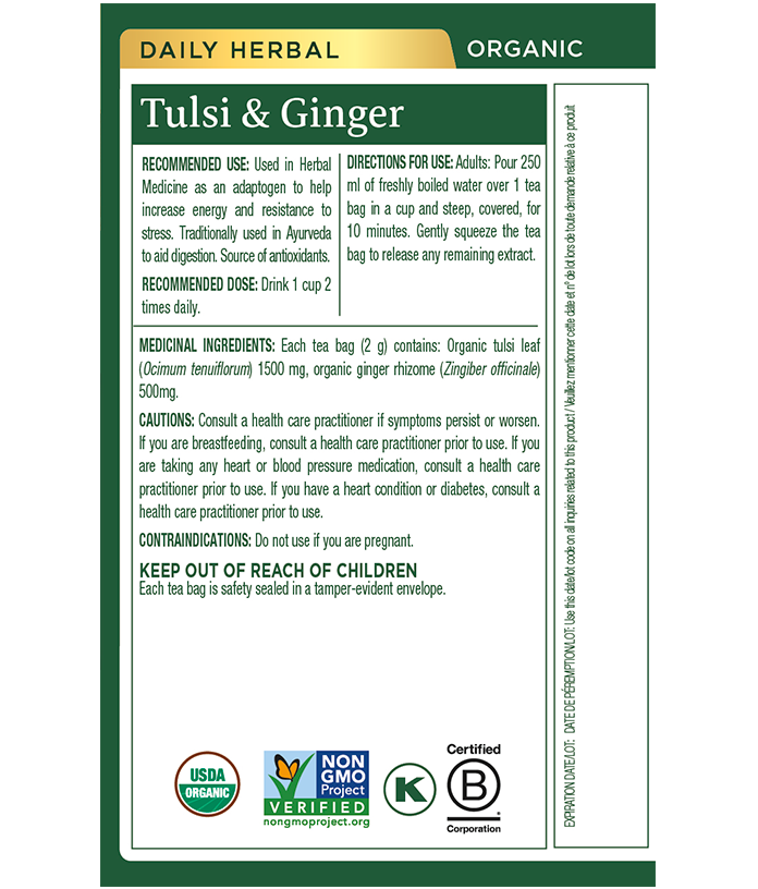 Organic Tulsi with Ginger Tea