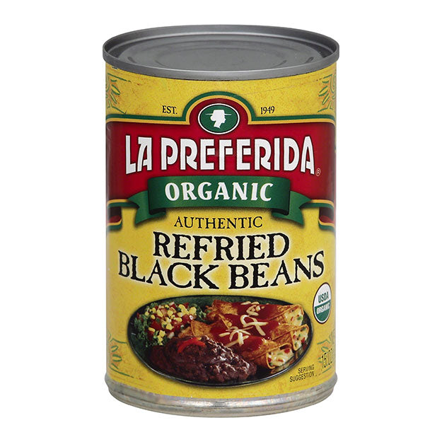 Organic Refried Black Beans, 398mL
