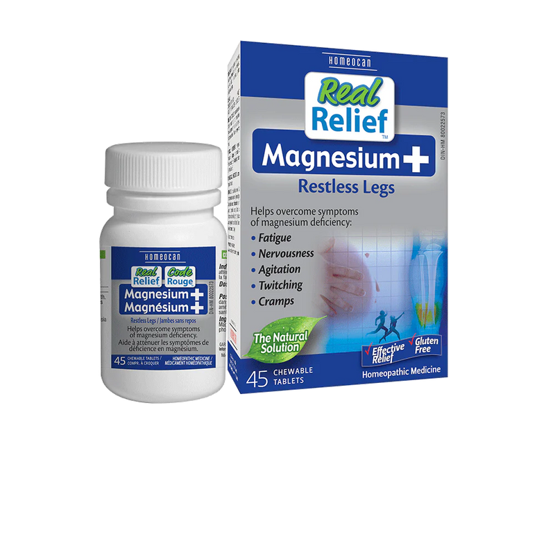 Real Relief Magnesium+ Restless Legs, 45 Chewable Tablets