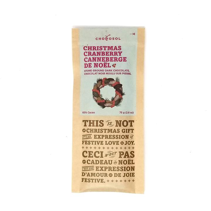 Christmas Cranberry Chocolate Bar, 75g