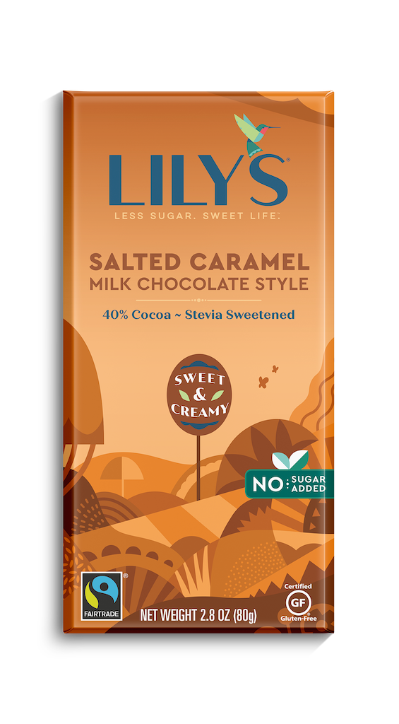40% Salted Caramel, Stevia Sweetened Chocolate Bar