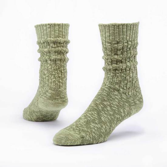Organic Cotton Ragg Socks, Olive Large