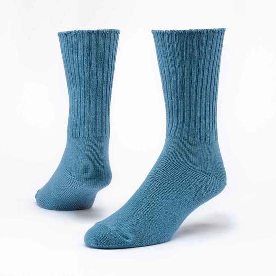 Organic Cotton Crew Socks, Denim Medium