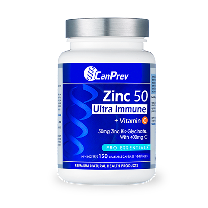 Zinc 50 Ultra Immune + Vitamin C, 120 Capsules