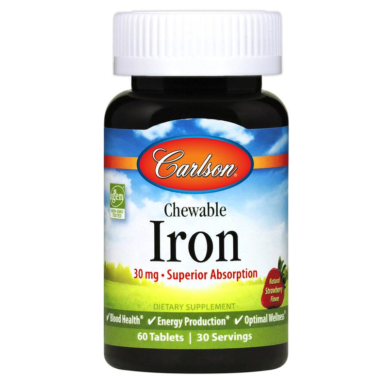 Iron, 60 Chewable Strawberry Tablets