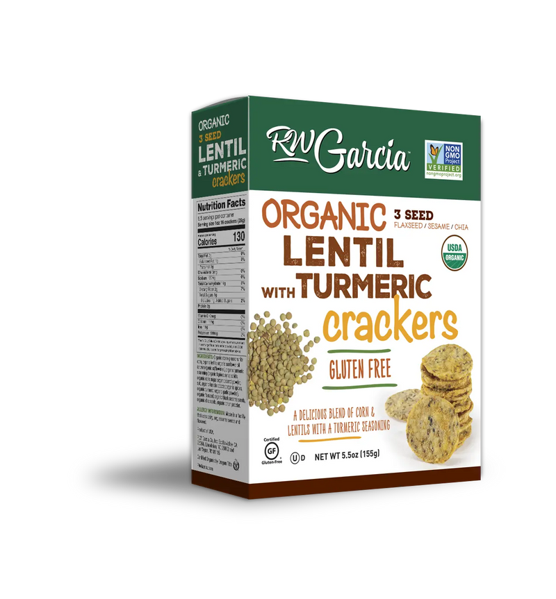Organic Lentil with Turmeric Crackers, 155g