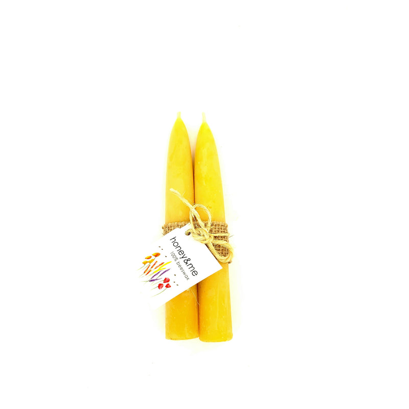 Beeswax Taper Candles, 6" Pair