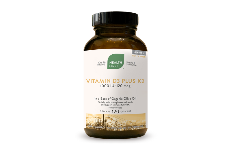 Vitamin D3 + K2 1000IU + 120mcg, 120 Gelcaps