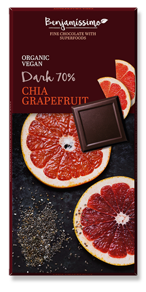 Dark 70% Chia Grapefruit Chocolate Bar