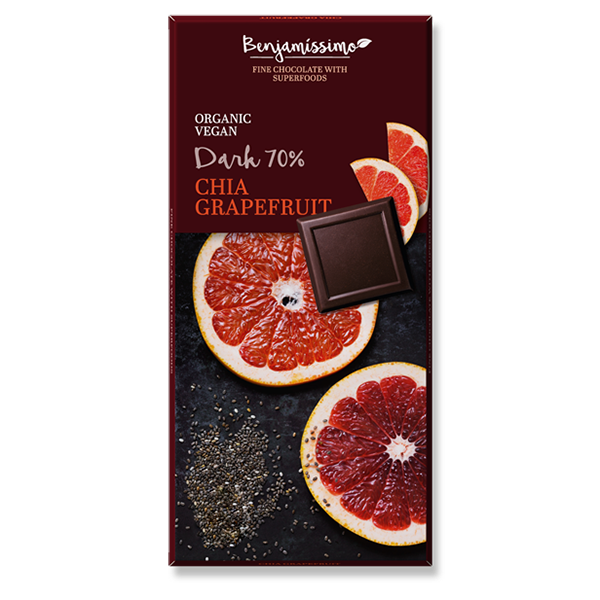 Dark 70% Chia Grapefruit Chocolate Bar