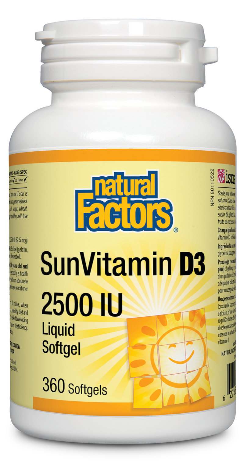 SunVitamin D3 2500IU, 360 Softgels