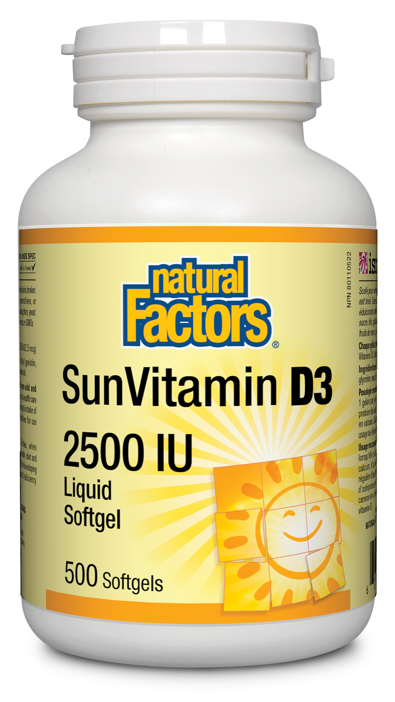 SunVitamin D3 2500IU, 500 Softgels