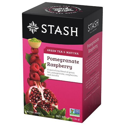 Pomegranate Raspberry Green Tea & Matcha, 18 Tea Bags