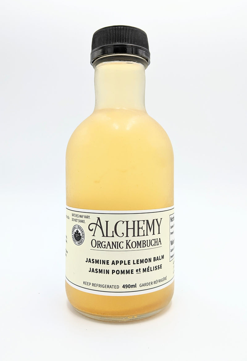 Organic Jasmine Apple Lemon Balm Kombucha, 490mL