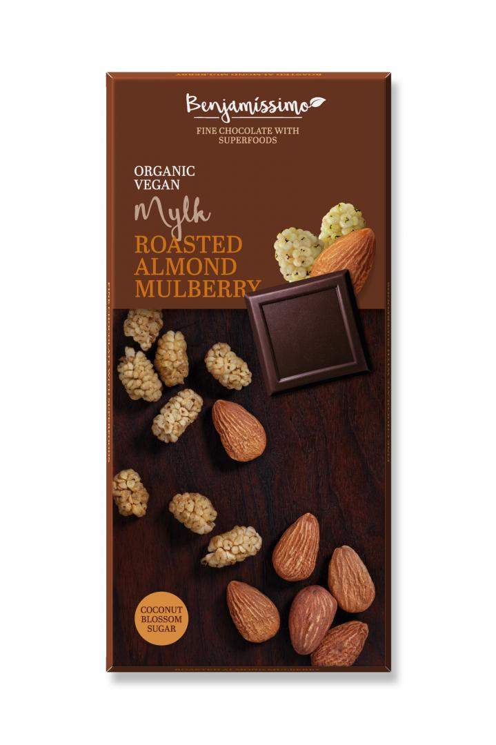 Organic Roasted Almond Mulberry Mylk Chocolate Bar