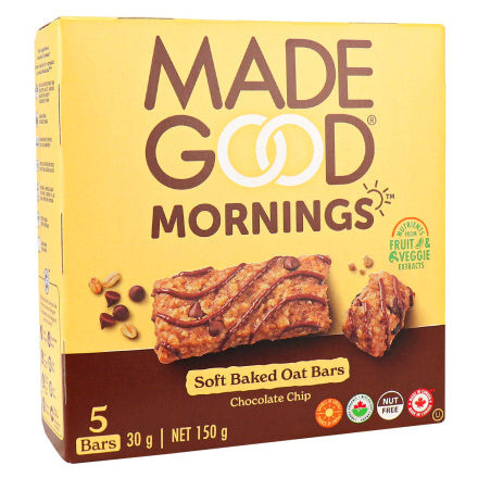 Soft Baked Oat Bars, Chocolate Chip, 5 Pack