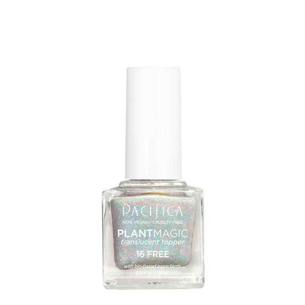 Plant Magic Translucent Topper Nail Polish, Rainbow Gloss, 15ml