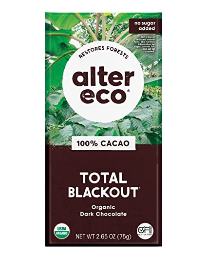 Total Blackout 100% Cacao Chocolate Bar, 75g