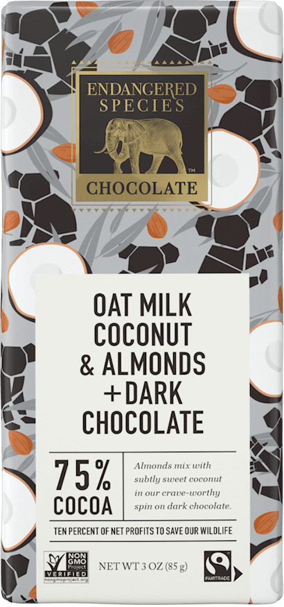 Oat Milk, Coconut & Almonds & 75% Chocolate Bar, 85g
