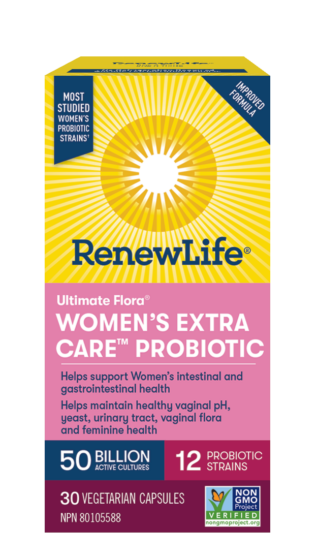 Ultimate Flora Women's Extra Care Probiotic, 50 Billion 60 Capsules
