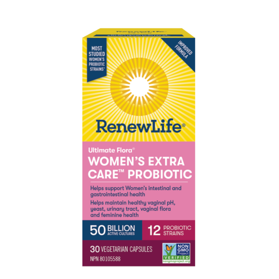 Ultimate Flora Women's Extra Care Probiotic, 50 Billion 60 Capsules