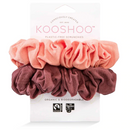 Plastic Free Organic Cotton Scrunchies - Coral Rose