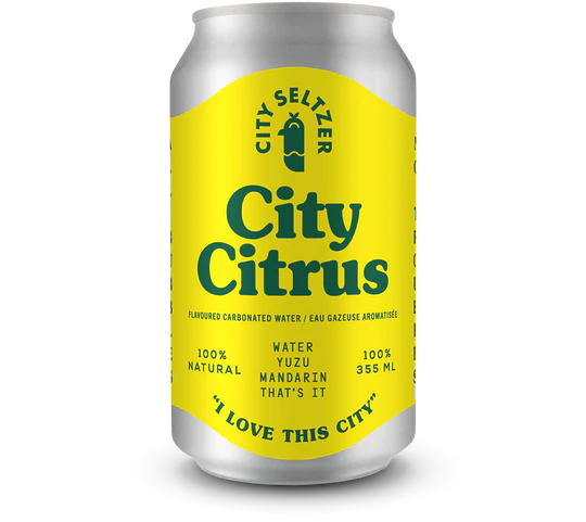 City Citrus Flavoured Carbonated Water, 355mL