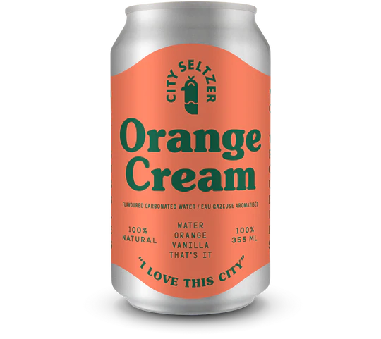 Orange Cream Flavoured Carbonated Water, 355mL