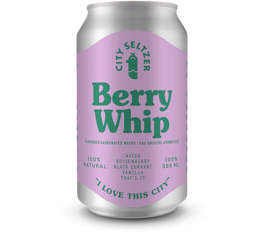 Berry Whip Flavoured Carbonated Water, 355mL