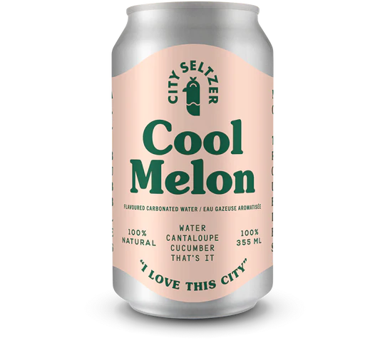 Cool Melon Flavoured Carbonated Water, 355mL