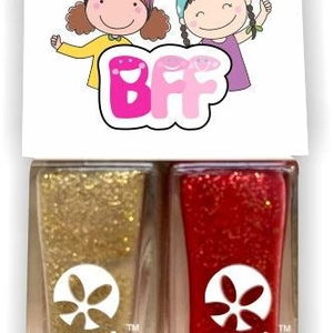 Kids Nail Polish BFF Duos, Sunkissed Red & Gold 2pk